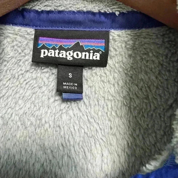 Patagonia 1/4 Snap Fleece Pullover Womens Small Gray Blue Pockets - Picture 3 of 7